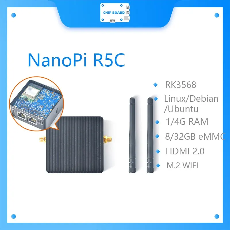 NanoPi R5C Rockchip RK3568B2 A55 Dual 2,5G Ethernet Port Unterstützung M.2 WiFi Modul Linux/Openwrt/Debian/Ubuntu Image