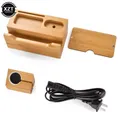 Stazione di ricarica USB in bambù porte multiple in legno per Apple Watch iPhone Airpods caricabatterie per Tablet supporto per Dock supporto per culla carica 2A