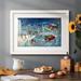 The Holiday Aisle® Warm Holiday Memories Framed On Paper Print in Blue/Red/White | 28 H x 42 W x 1.5 D in | Wayfair