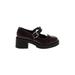 ASOS Flats: Slip On Chunky Heel Classic Burgundy Print Shoes - Women's Size 3 - Round Toe