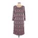 Jessica Simpson Casual Dress - Sheath Scoop Neck 3/4 sleeves: Burgundy Dresses - New - Women's Size Large