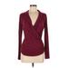 Ann Taylor Long Sleeve T-Shirt: Burgundy Tops - Women's Size Medium