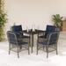 vidaXL 5 Piece Patio Dining Set with Cushions Gray Poly Rattan - 31.5" x 31.5" x 29.1"