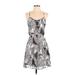 Lush Casual Dress - A-Line Scoop Neck Sleeveless: Gray Dresses - Women's Size Small