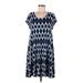 Karen Kane Casual Dress - Shift: Blue Print Dresses - Women's Size Medium