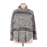 Lularoe Turtleneck Sweater: Gray Stripes Tops - Women's Size 2X
