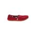 TOMS Flats: Slip-on Stacked Heel Casual Red Print Shoes - Women's Size 7 - Almond Toe