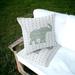 HomeRoots Set of Two 16" X 16" Blue and White Elephant Eclectic Indoor Outdoor Throw Pillow