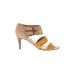 J.Crew Heels: Tan Solid Shoes - Women's Size 6 1/2 - Open Toe