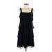 En Focus Studio Casual Dress - Mini Square Sleeveless: Black Solid Dresses - Women's Size 6