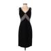 Maggy London Cocktail Dress - Shift: Black Graphic Dresses - Women's Size 4