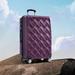 Purple 3 Piece Rhombic Luggage Set, Expandable Hard Luggage Sets, Carry On Luggage with Travel Suitcase Lightweight Trunks