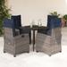 vidaXL 5 Piece Patio Dining Set with Cushions Gray Poly Rattan - 31.5" x 31.5" x 29.1"