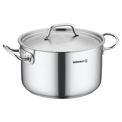 Korkmaz Gastro Proline Stainless Steel Casserole with Lid in Silver