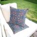 HomeRoots Set of Two 16" X 16" Blue and Purple Blown Seam Paisley Indoor Outdoor Throw Pillow