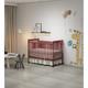 3-In-1 Convertible Crib , Made Of Sustainable Pinewood, Non-Toxic Finish, Comes With Locking Wheels, Wooden Nursery Furniture