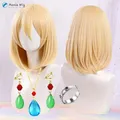 Anime Howl Cosplay Wigs Castle Wizard Howl Short Gloden Yellow Wig Heat Degree Synthetic Hair