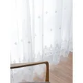 Rideau de gaze brodé de fleurs pour chambre à coucher et salon miroir exquis style européen 1PC