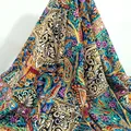 Tissu en coton pour robe cachemire ethnique tissu en popeline rayonne motif floral bohème 50cm x