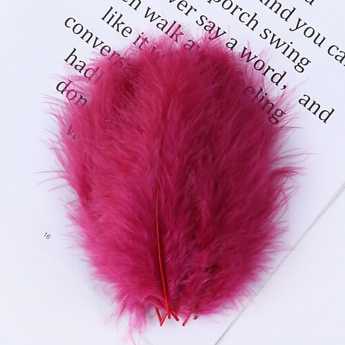100 Stück Truthahnfedern, handgefertigte Katzen-Stäbchen-Kopfbedeckung, DIY spitze Schwanzfedern, Wellenball-Zubehör, Flusen, dekoratives Kunsthandwerk Image