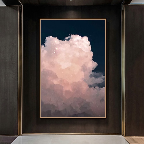 Mintura handgefertigte Wolken-Ölgemälde auf Leinwand, Wandkunst, Dekoration, große moderne abstrakte Bilder für Heimdekoration, gerollt, rahmenlos, ungedehnte Malerei Image