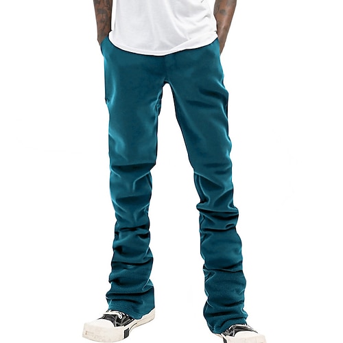 Herren Jogginghose Trainingshose Hose Hosen Freizeithose Kordelzug Elastische Taille Gerade geschnitten Glatt Komfort Sports Outdoor Täglich Modisch Brautkleider schlicht Schwarz Rosa Mikro-elastisch Image