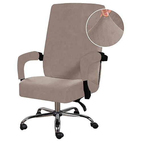 Samt Computer Bürostuhlbezug Gaming Stuhl Stretch Stuhl Schonbezug schwarz einfarbig einfarbig strapazierfähiger waschbarer Möbelschutz Image