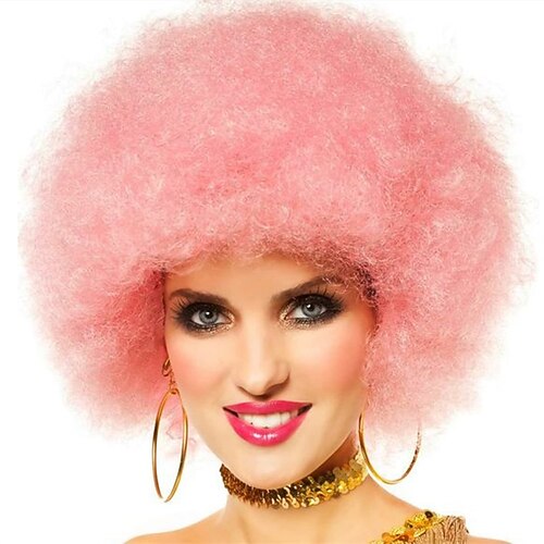 Afro Perücken für schwarze Frauen 70er Kurze Schwarze Afro Perücke Disco Afro Voluminöse Perücken für Frauen Kinky Lockige Perücke 10 Zoll Natürlich Aussehende Synthetische Perücke Tägliche Party Image