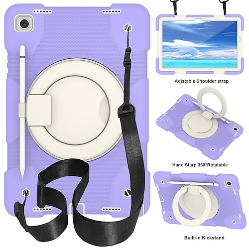 Tablette Hüllenabdeckung Für Samsung Galaxy Tab A9 8.7 A8 10.5'' A9 Plus 11 Bleistifthalter 360° Drehbar Schulter Träger PC Silikon Image