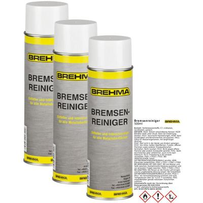 3x Brehma Bremsenreiniger 500ml Teilereiniger Entfetter Sprühdose