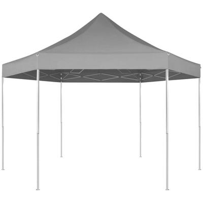 Pop-Up-Partyzelt Hexagonal Faltbar Grau 3,6x3,1 m Vidaxl Image