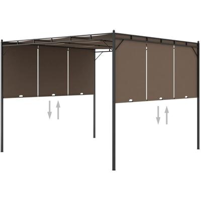 Vidaxl - Gartenpavillon mit Seitenvorhang 3x3x2,25 m Taupe