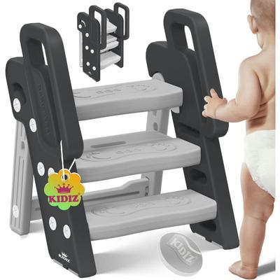 Kidiz® Tritthocker für Kinder Trittleiter Klappbar mit 3 Stufen Faltbarer Lern-Turm ab 18 Monaten Image
