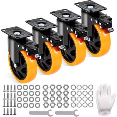 Mophorn - vevor Möbelrollen 4er-Set Lenkrollen pvc φ127mm Laufrollen 816kg Tragfähigkeit Image