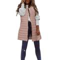 2DXuixsh Plus Size for Women Fall Clothes Women s Long Winter Vest Thin and Light Coat Casual Coat Slim Gilet Quilted Jacket Outdoor Winter Coat Vest with Pockets Womens Petite Coats Jackets Pink S