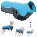 Reflective Dog Winter Coat Sport Vest Jackets Snowsuit Apparel - Blue Chest:22-25 Back Length:17.5