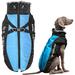 Waterproof Dog Winter Jackets Cold Weather Dog Coats with Harness & Furry Collar Easy Walking & Soft Warm Blue Chest: 30 Back Length: 24.5