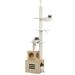 Cat Tree Floor to Ceiling Cat Tower for Indoor Cats Cat Condo for Indoor Cats Adjustable Height 90.6-110.2 6 Tiers Modern Cat Tree with Litter Box Enclosure Scratching Post