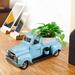 Vintage Blue Truck DÃ©cor Outdoor Decorations Retro Style Solar Pickup Truck Garden Decoration Farmhouse Blue Truck Spring Decoration Decorative Tabletop Storage & Pick-up Metal Truck Planter