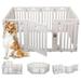 BIN24 Pet Playpen with Door | 12 Panel | Strong Plastic | Puppy Safety Fence Pen Playpen | Non-Slip and Secure Dog Gate | White