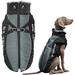 Waterproof Dog Winter Jackets Cold Weather Dog Coats with Harness & Furry Collar Easy Walking & Soft Warm Gray Chest: 33 Back Length: 27.5
