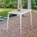 Lisuden Patio Bistro Metal Dining Table Outdoor Steel Square Table for 4 Person 47.2 Lx23.6 Wx30 H Furniture Table for Backyard Garden Lawn and Porch (White)