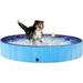 Foldable Dog Bath Pool for Dogs Collapsible Pet Cat Swimming Tub PVC Plastic Dog Wading Pool w/Pet Brush&Repaire Patches for Outdoor & Indoor Blue XXL