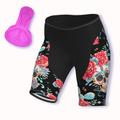 21Grams Women's Cycling Shorts Bike Shorts Bike Shorts Pants Race Fit Mountain Bike MTB Road Bike Cycling Sports Butterfly Floral Botanical 3D Pad Breathable Ultraviolet Resistant Quick Dry Rosy Pink