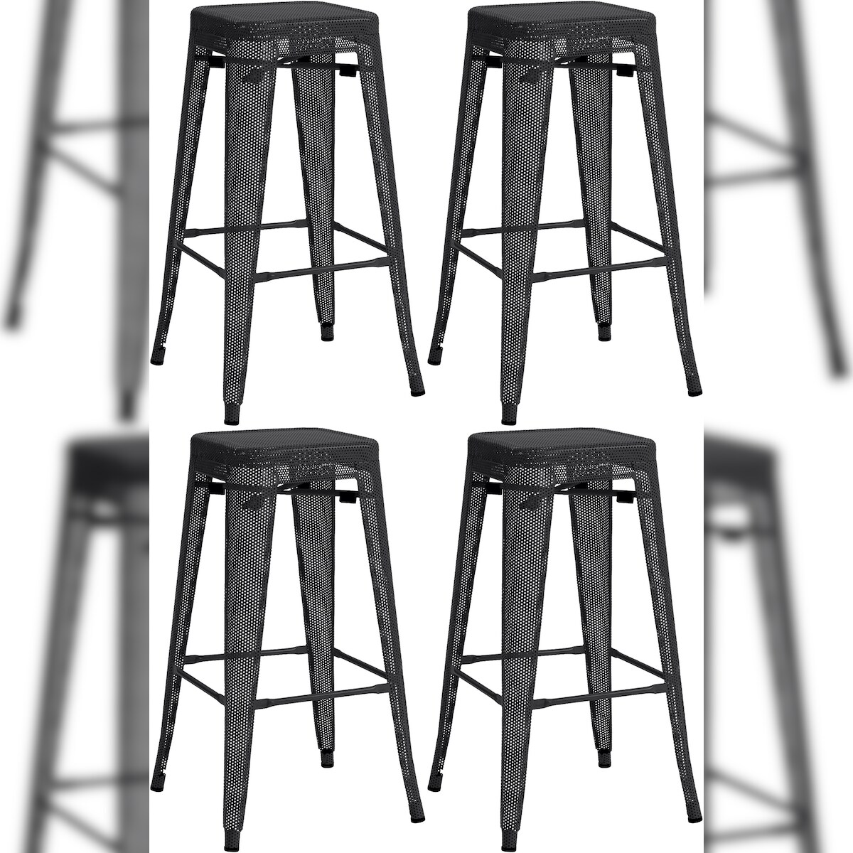 CLP 4er Set Barhocker Fletcher schwarz Image