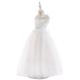 Kids Flower Girls' Party Dress Solid Color First Communion Dress For Girls Sleeveless Performance Wedding Formal Dress Lace Tulle Adorable Princess Cotton Birthday Party Lace White Dress