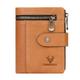 Men's Wallet Credit Card Holder Wallet Leather Cowhide Office Shopping Daily Buckle Zipper Large Capacity RFID Blocking Solid Color Black Light Brown Coffee