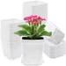 Zhuge 24 Pack Plastic Square Nursery Pots 3 Inch Plastic Plant Pots Flower Pot with Tray Saucer for Indoor Outdoor Garden Office Decorï¼ŒWhite