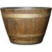 Whiskey Resin Flower Barrel Planter Distressed Oak 15