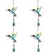 4pcs Glass Hummingbird Wind Chime Elegant Garden Hummingbird Metal Wind Chime Garden Decor